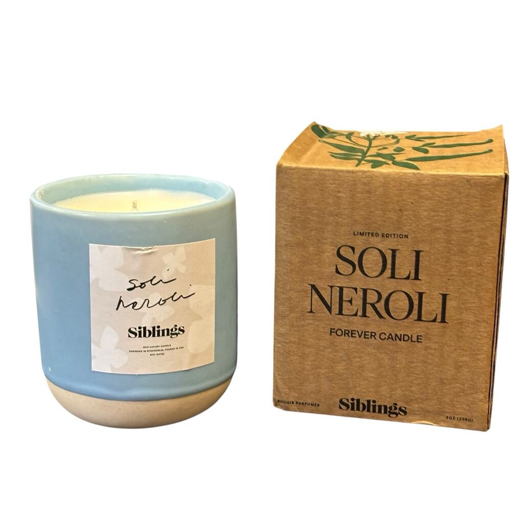 Siblings Soli Neroli Bergamot & Mandarin Scented Candle Refillable Jar NEW